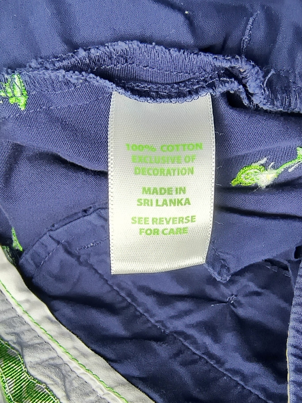 Lilly Pulitzer Navy Resort Vacation Shorts with Lime Cocktail Embroidery 8 - Picture 8 of 9